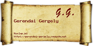 Gerendai Gergely névjegykártya